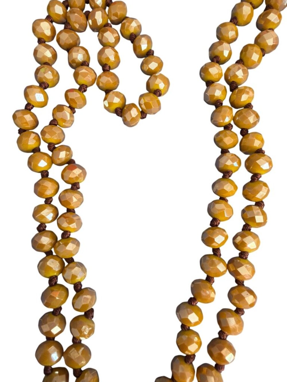 Plunder Annalyse Necklace Marble Pendant Gold Tone Mustard Yellow 38" - Picture 4 of 5